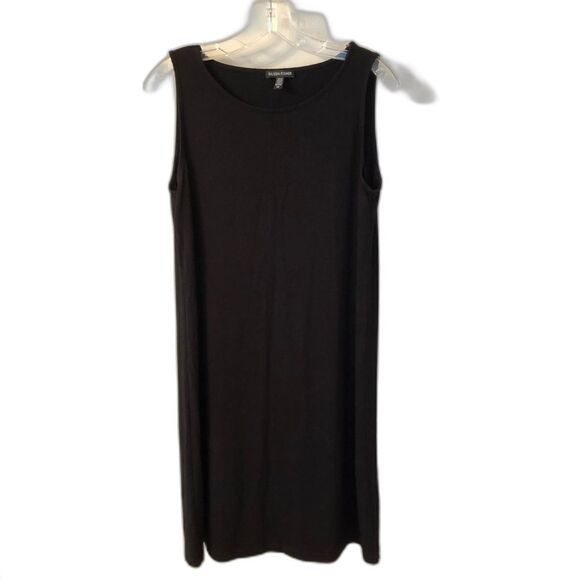 EILEEN FISHER SIZE SMALL BLACK VISCOSE SPANDEX TANK DRESS. CAPSULE ESSENTIAL - Picture 1 of 6